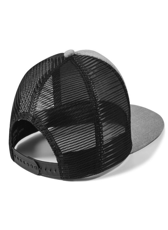 UALON Baseball Cap, Snapback Trucker Hat for Men & Women with American Flag and Adjustable, Breathable Mesh, Flat Bill Hats Gray/Black - Image 5